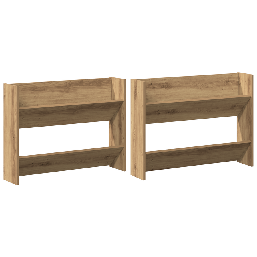 Wand Schoenenkasten met plank Anders met opslag 2 pcs artisanaal eikenkleurig