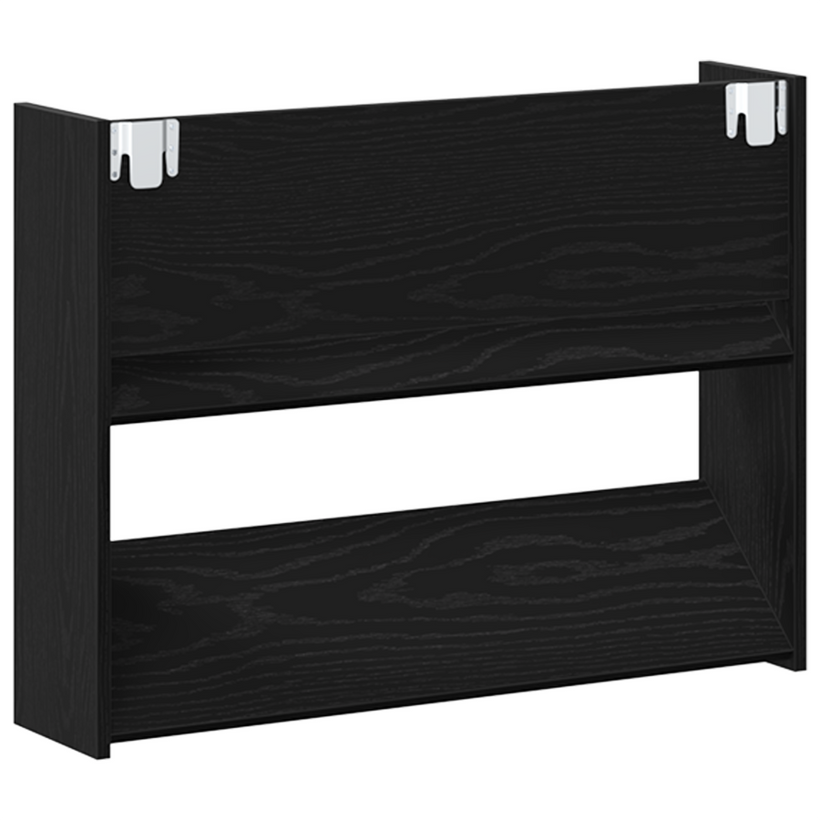 Wand Schoenenkasten Zwart eiken 60 x 18 x 60 cm Bewerkt hout