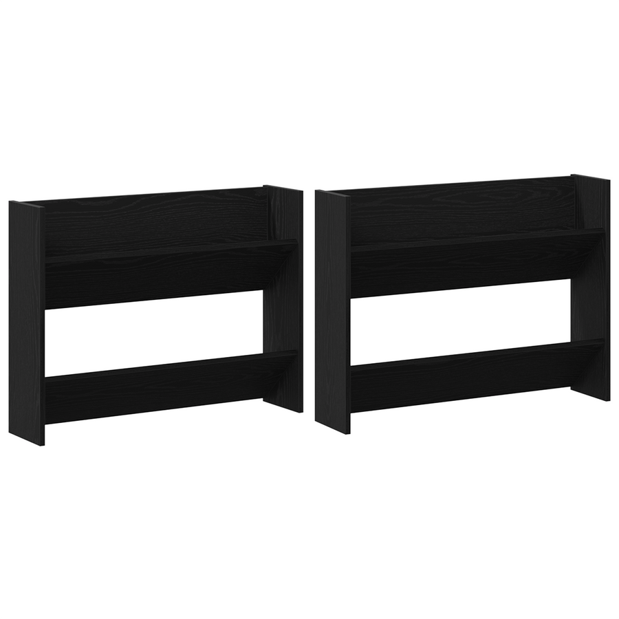 Wand Schoenenkasten met plank Anders 2 pcs Zwart eiken 60 x 18 x 60 cm