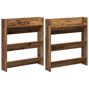 Schoenenkast 2 stuks 85x18x90 cm oud hout