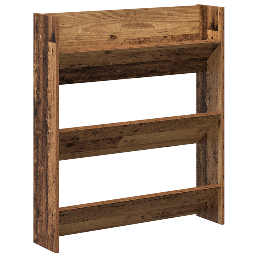 Wand Schoenenkasten 2 pcs Oud hout 60 x 18 x 60 cm Bewerkt hout