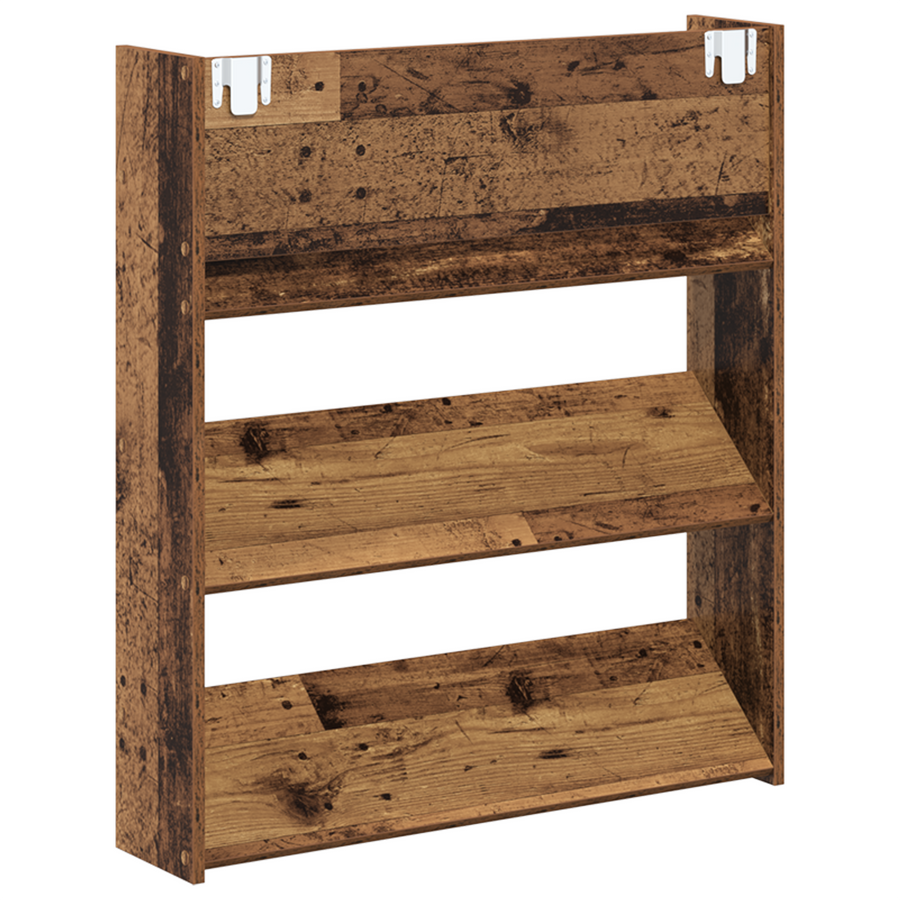 Wand Schoenenkasten 2 pcs Oud hout 60 x 18 x 60 cm Bewerkt hout