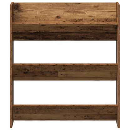 Wand Schoenenkasten 2 pcs Oud hout 60 x 18 x 60 cm Bewerkt hout