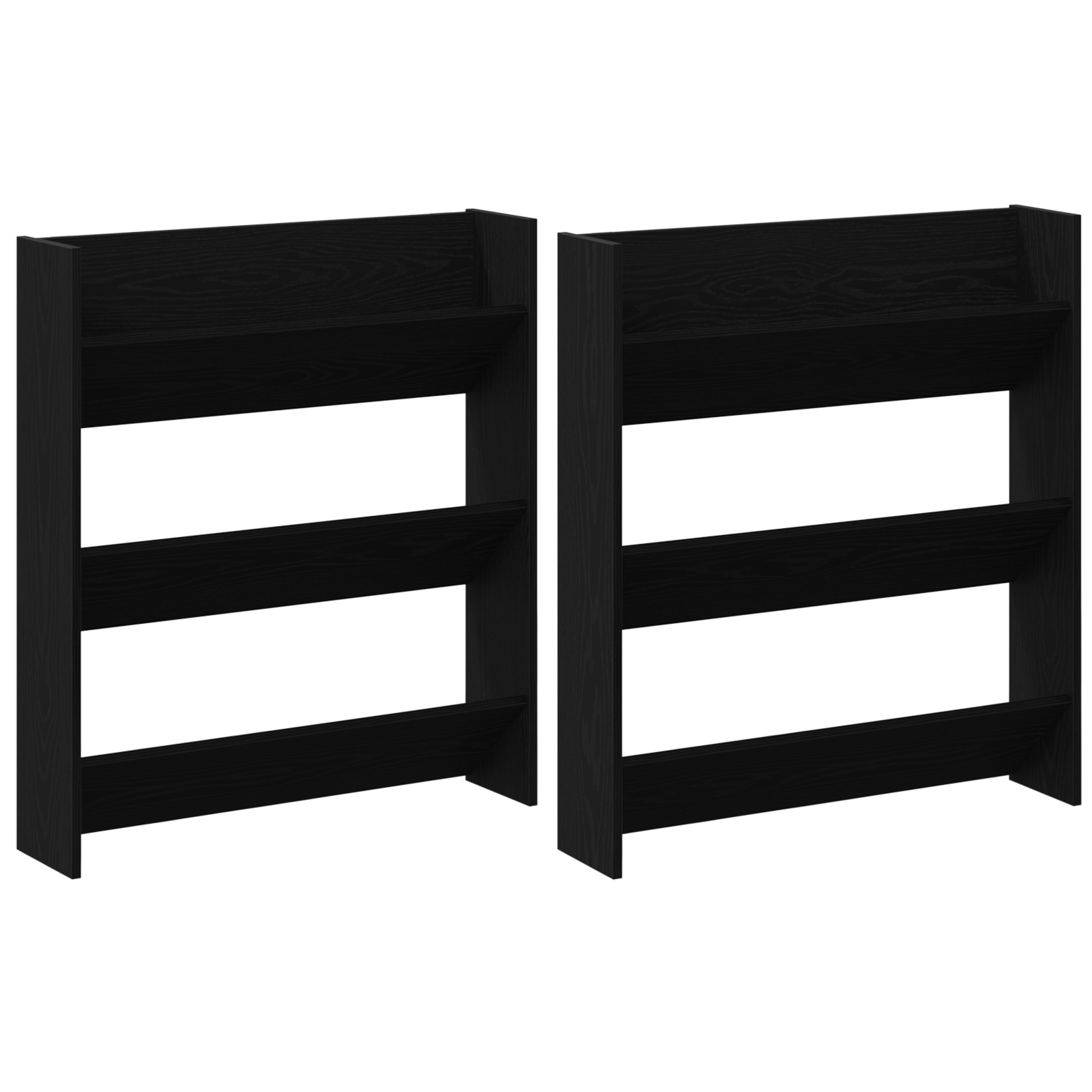 Wand Schoenenkasten met plank Anders 2 pcs Zwart eiken 60 x 18 x 60 cm