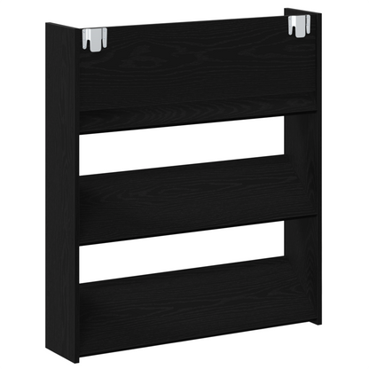 Wand Schoenenkasten met plank Anders 2 pcs Zwart eiken 60 x 18 x 60 cm