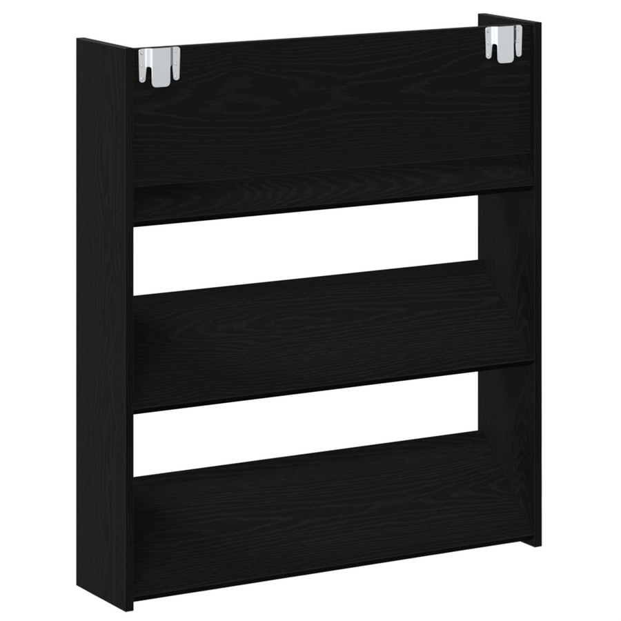 Wand Schoenenkasten met plank Anders 2 pcs Zwart eiken 60 x 18 x 60 cm