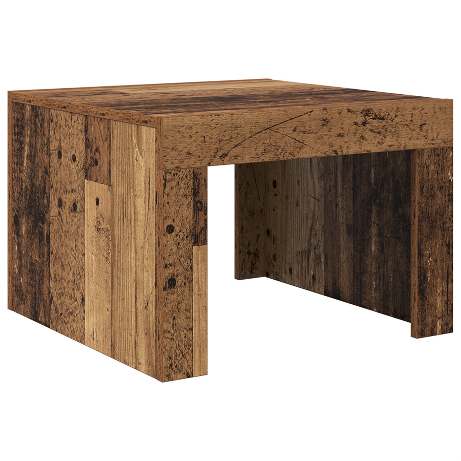 Salontafel Oud hout 50 x 50 x 35 cm Bewerkt hout