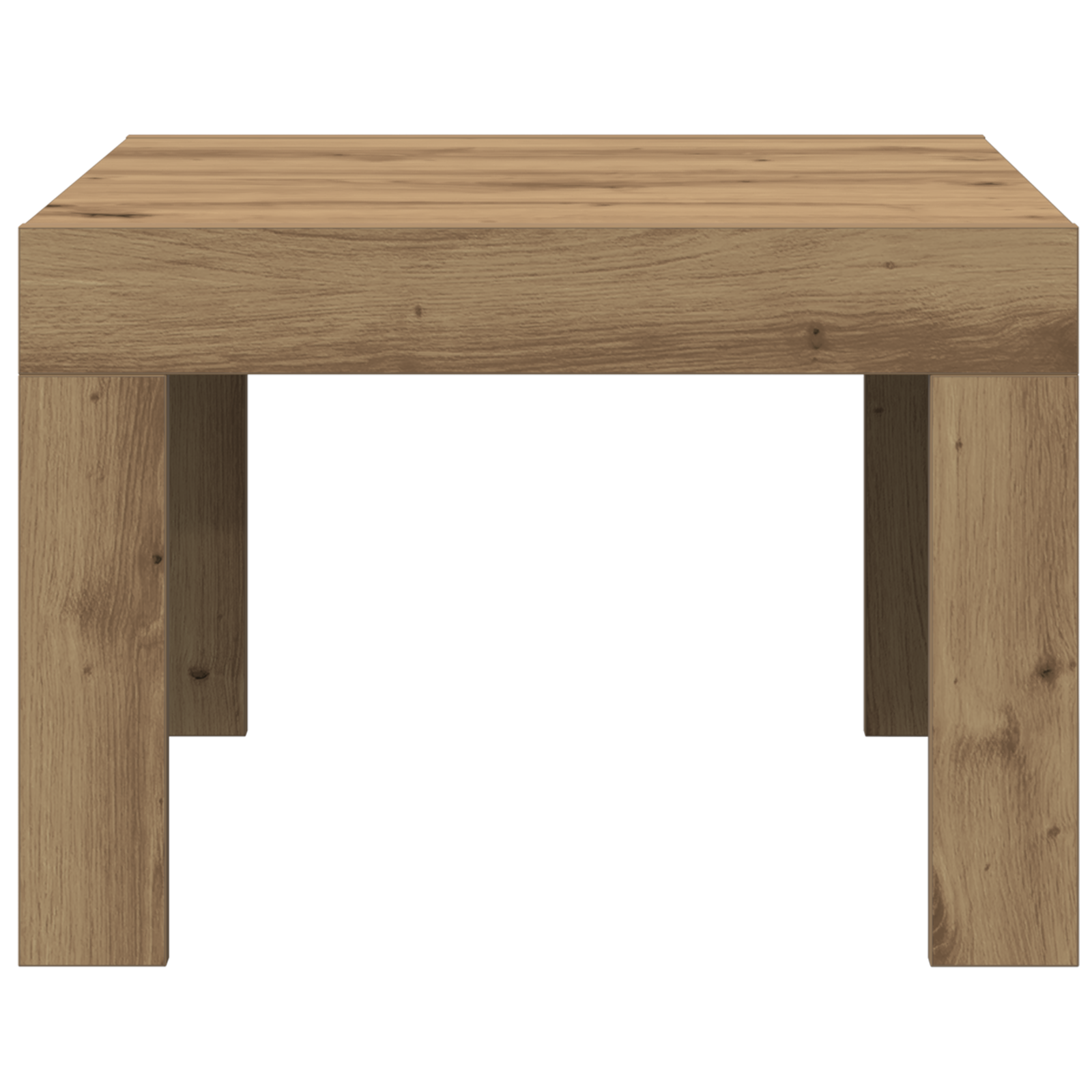 Salontafel artisanaal eikenkleurig 50 x 50 x 35 cm Bewerkt hout