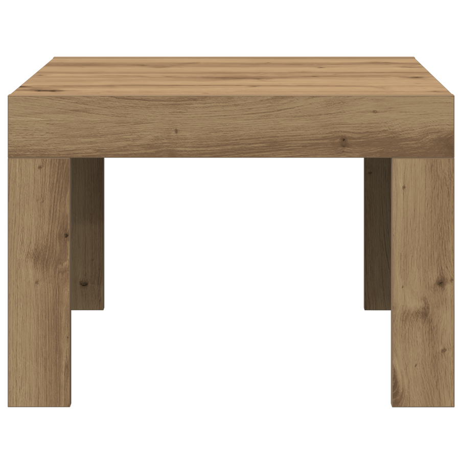 Salontafel artisanaal eikenkleurig 50 x 50 x 35 cm Bewerkt hout