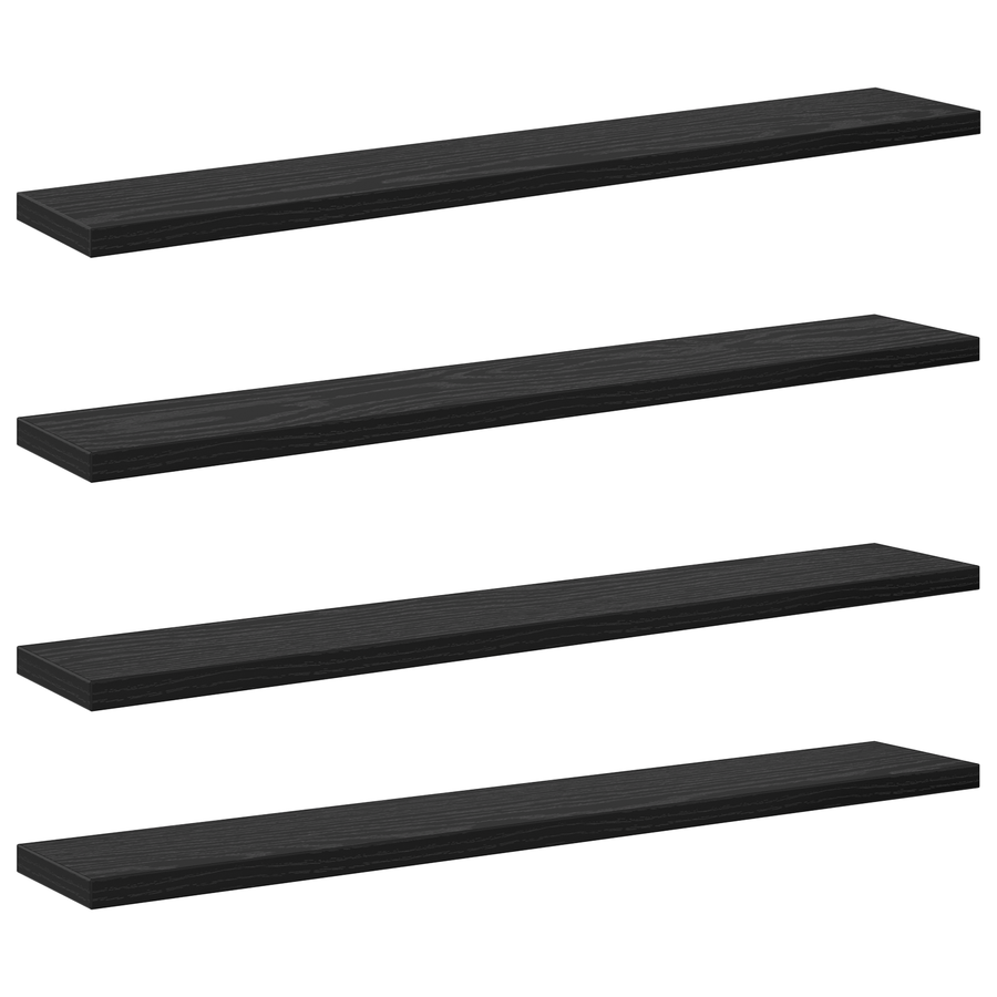 Wandplanken Zwart eiken Bewerkt hout 60 x 10 x 1.5 cm Muurmontage