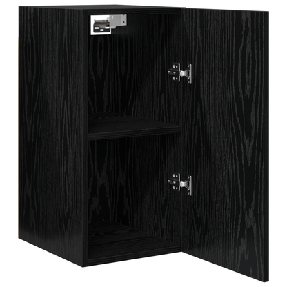 TV Meubel met plank Anders met opslag met de deur Zwart eiken Bewerkt hout