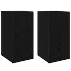 Tv-meubel 2 stuks zwart eiken 30,5x30x60 cm