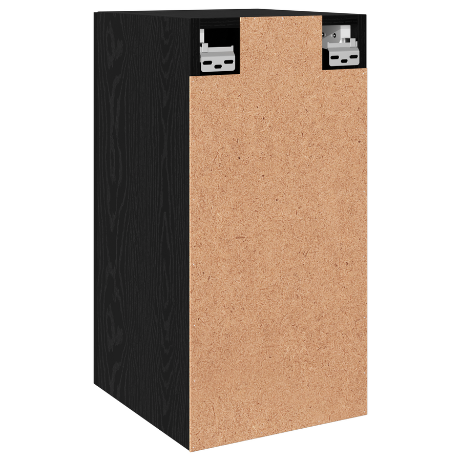 TV Meubel met plank Anders met opslag met de deur 2 pcs Zwart eiken Bewerkt hout