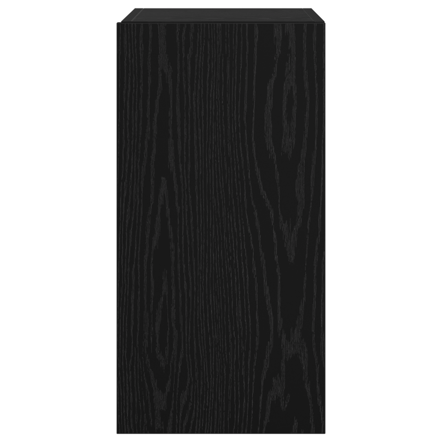TV Meubel met plank Anders met opslag met de deur 2 pcs Zwart eiken Bewerkt hout