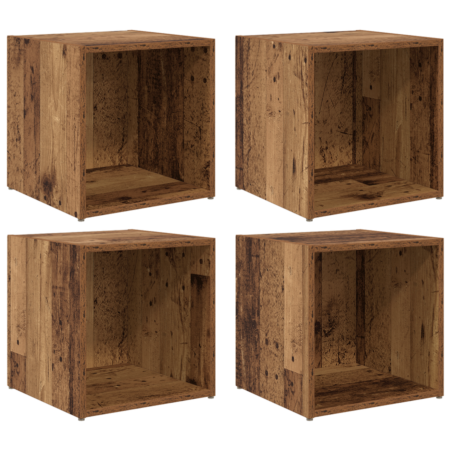 TV-kasten 4 stuks Oud hout 37x35x37 cm Houtwerk