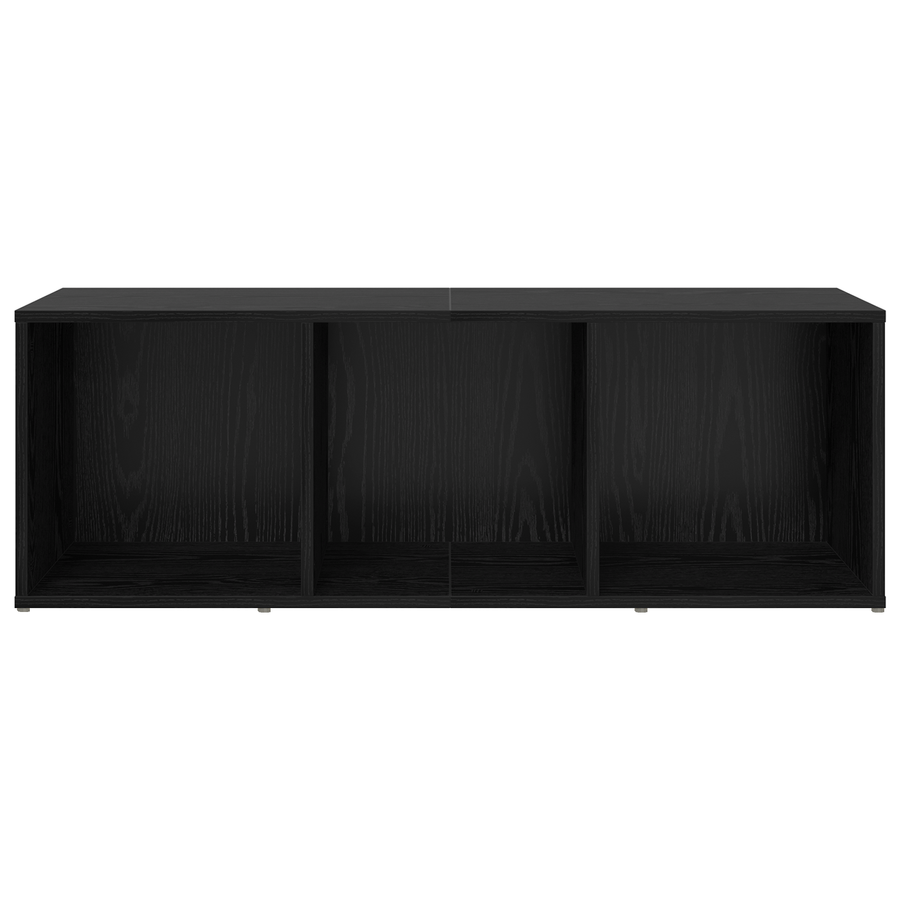 TV-kast met opslag Zwart eiken Bewerkt hout