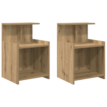 Bedkasten 2 stuks Ambachtelijk Eiken 40x35x60 cm Bewerkt Hout