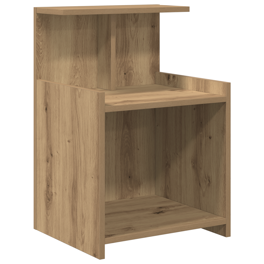 Bedkasten 2 stuks Ambachtelijk Eiken 40x35x60 cm Bewerkt Hout