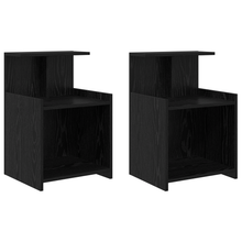 Bedkasten 2 stuks Zwart eiken 40x35x60 cm Bewerkt hout