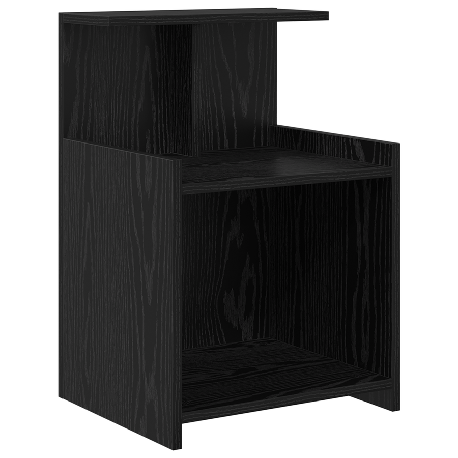 Bedkasten 2 stuks Zwart eiken 40x35x60 cm Bewerkt hout