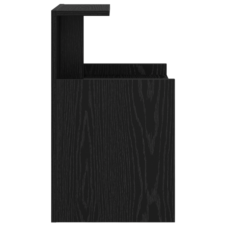 Bedkasten 2 stuks Zwart eiken 40x35x60 cm Bewerkt hout