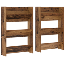 Wand Schoenenkasten 2 pcs Oud hout 60 x 18 x 60 cm Bewerkt hout