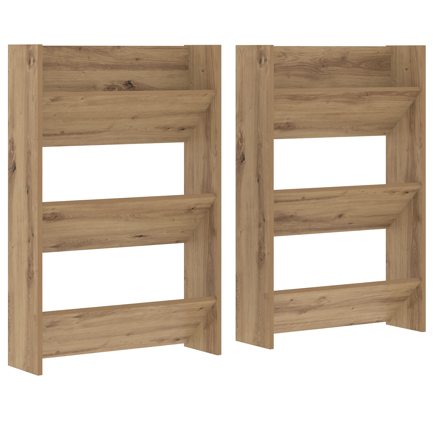Wand Schoenenkasten met plank Anders met opslag 2 pcs artisanaal eikenkleurig