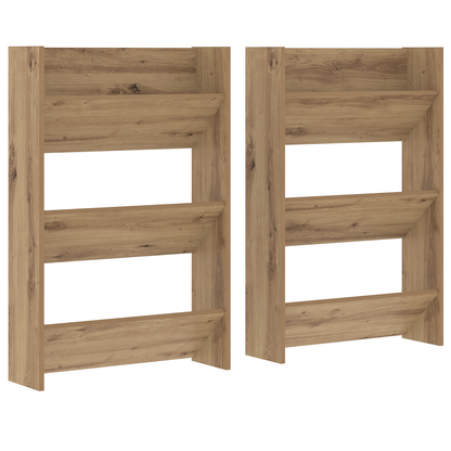 Wand Schoenenkasten met plank Anders met opslag 2 pcs artisanaal eikenkleurig