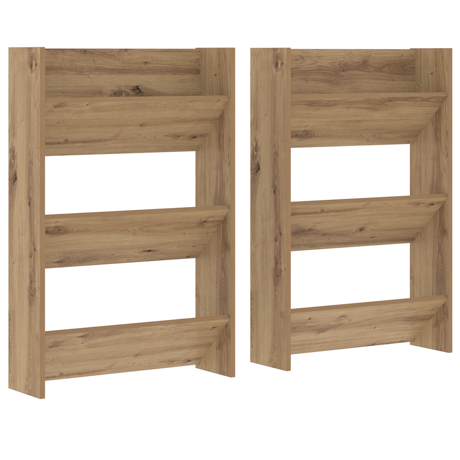 Wand Schoenenkasten met plank Anders met opslag 2 pcs artisanaal eikenkleurig
