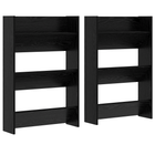 Shoe Cabinet 2 pcs Black Oak 60 x 18 x 90 cm Engineered Wood