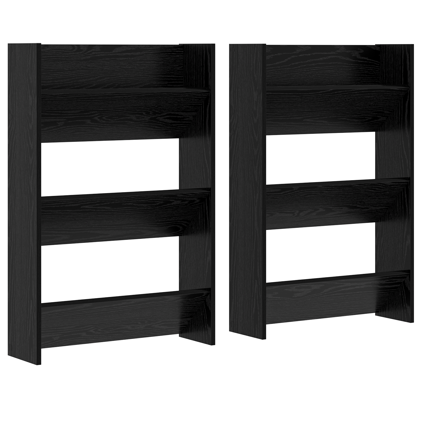 Wand Schoenenkasten met plank Anders 2 pcs Zwart eiken 60 x 18 x 60 cm