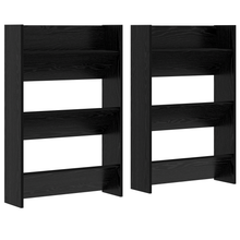 Wand Schoenenkasten met plank Anders 2 pcs Zwart eiken 60 x 18 x 60 cm