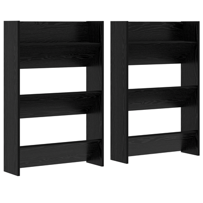 Wand Schoenenkasten met plank Anders 2 pcs Zwart eiken 60 x 18 x 60 cm