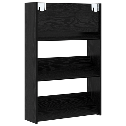 Wand Schoenenkasten met plank Anders 2 pcs Zwart eiken 60 x 18 x 60 cm