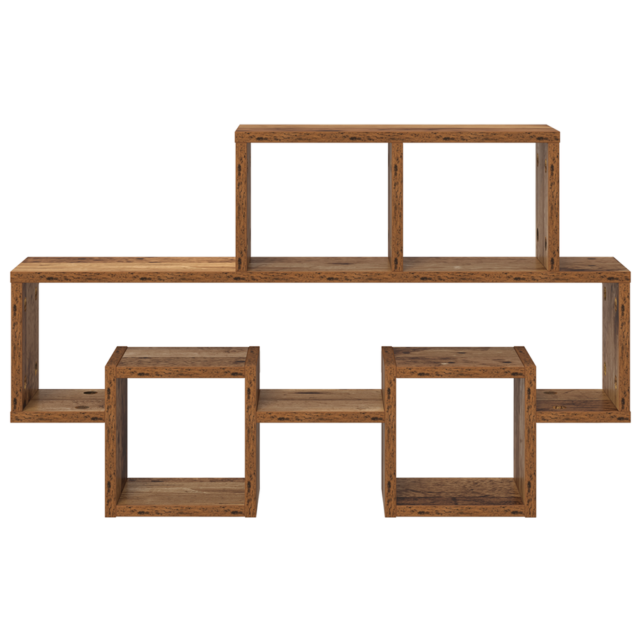 Wandplank met plank met opslag Oude hout 82 x 15 x 51 cm Bewerkt hout