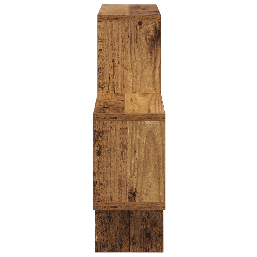 Wandplank met plank met opslag Oude hout 82 x 15 x 51 cm Bewerkt hout