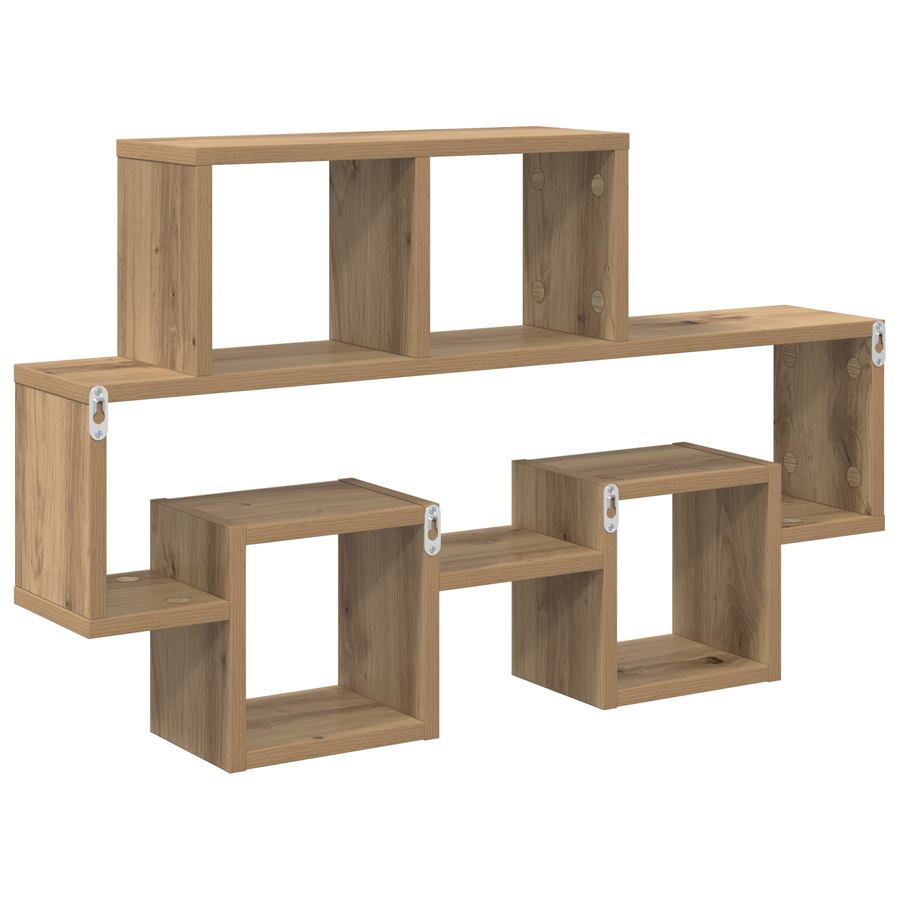 Wandplank Ambachtelijk eiken 82 x 15 x 51 cm Bewerkt hout