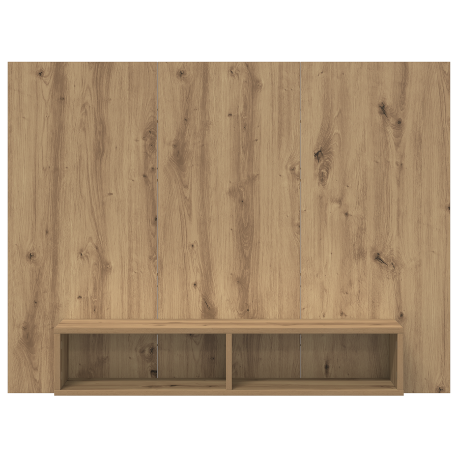 Wand TV Kast Ambachtelijk eiken 120 x 23.5 x 90 cm Bewerkt hout