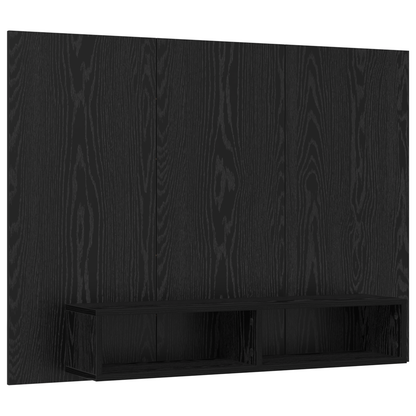 Wand TV Kast Zwart eiken 120 x 23.5 x 90 cm Bewerkt hout