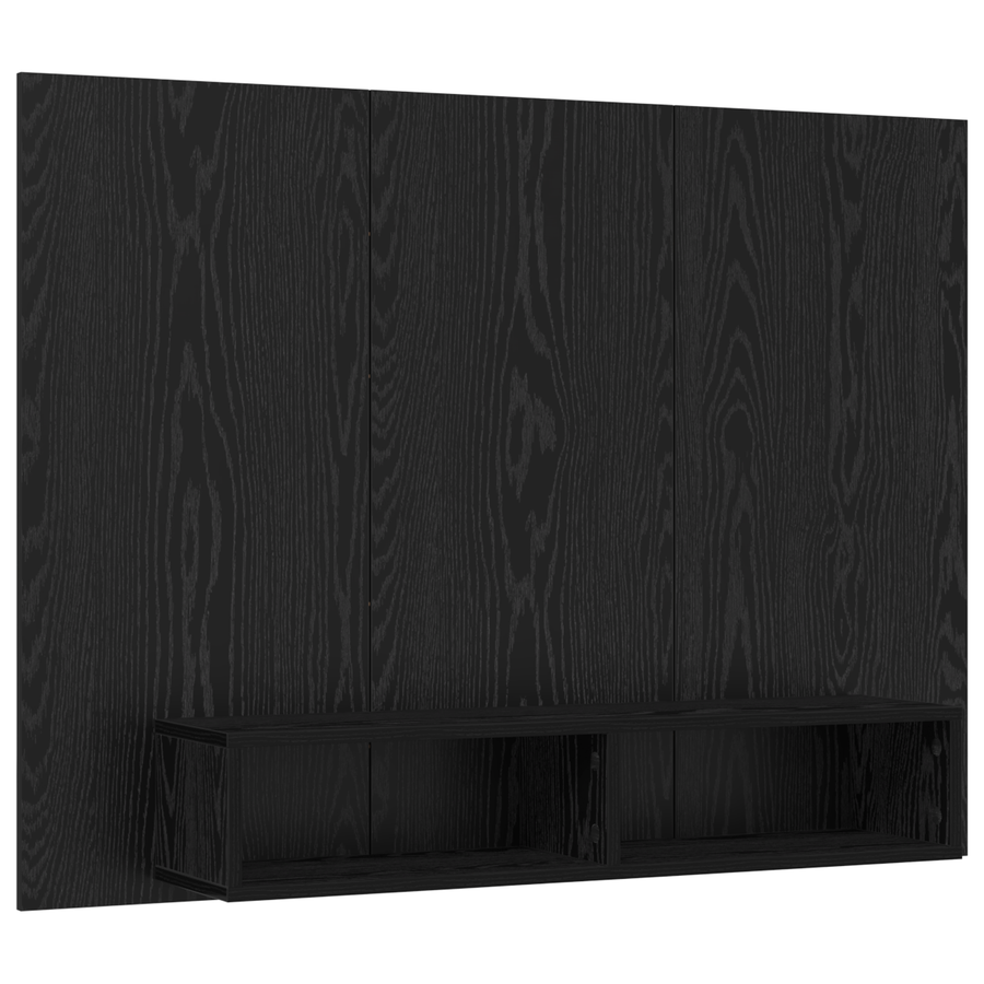 Wand TV Kast Zwart eiken 120 x 23.5 x 90 cm Bewerkt hout