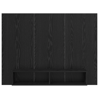 Wand TV Kast Zwart eiken 120 x 23.5 x 90 cm Bewerkt hout