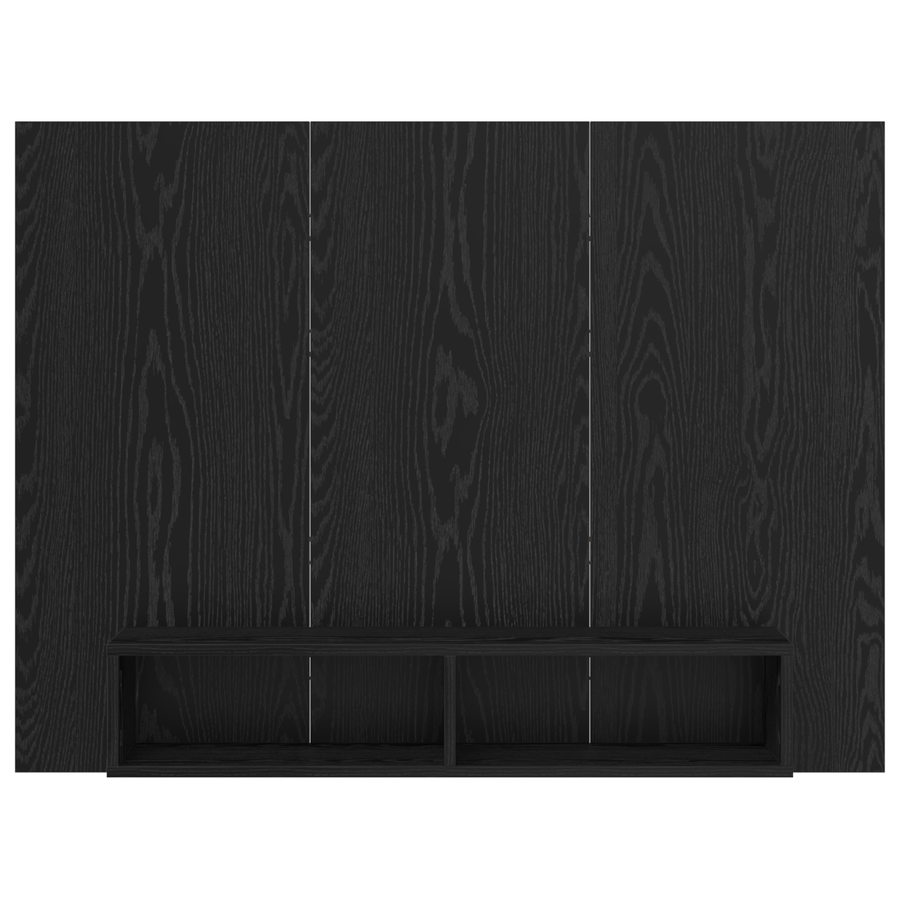 Wand TV Kast Zwart eiken 120 x 23.5 x 90 cm Bewerkt hout
