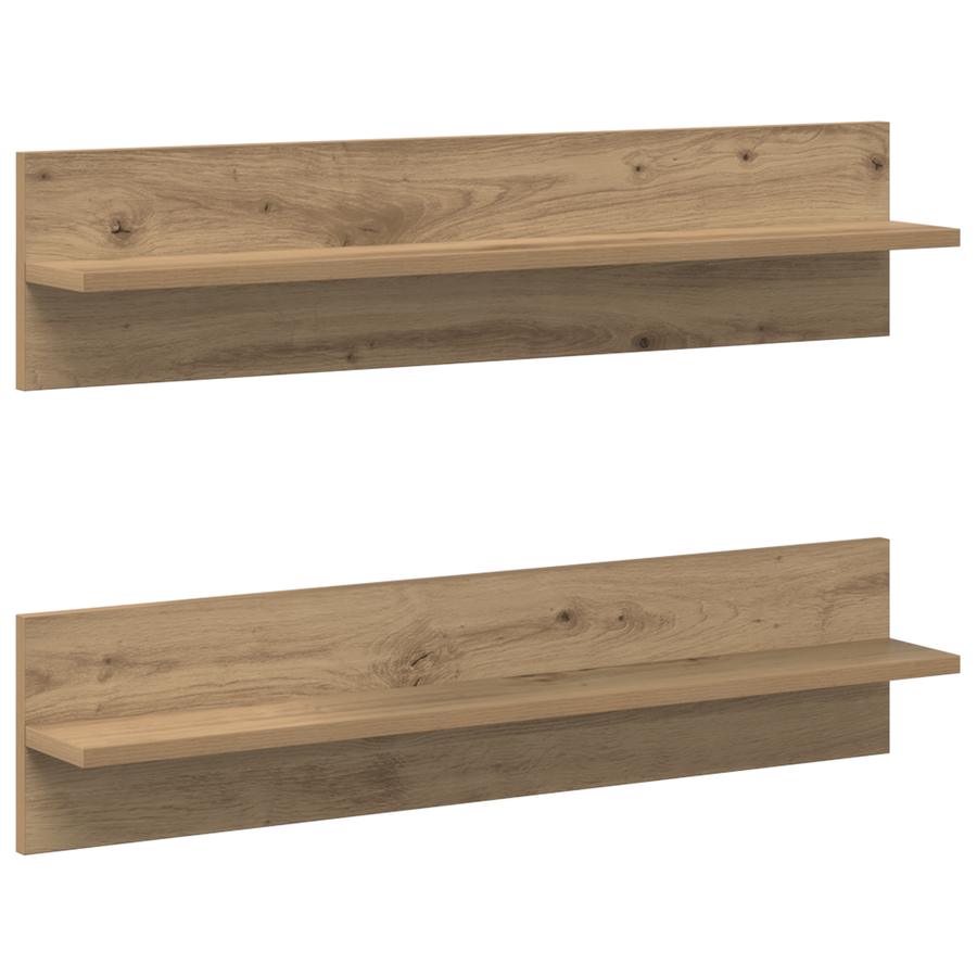 Wandplanken 2 pcs Ambachtelijk eiken 80 x 11.5 x 18 cm