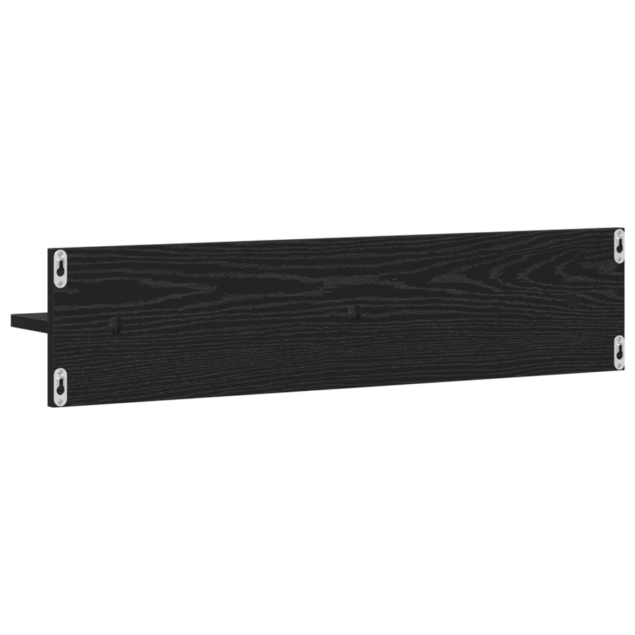 Wandplanken 2 pcs Zwart eiken 80 x 11.5 x 18 cm Bewerkt hout