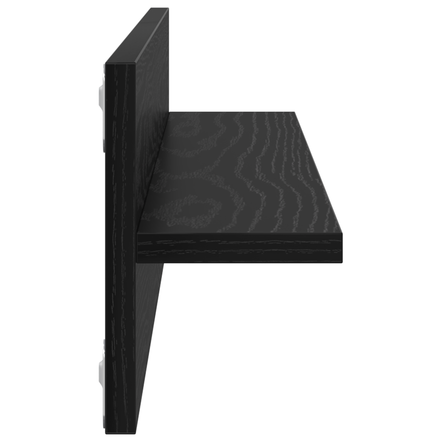 Wandplanken 2 pcs Zwart eiken 80 x 11.5 x 18 cm Bewerkt hout