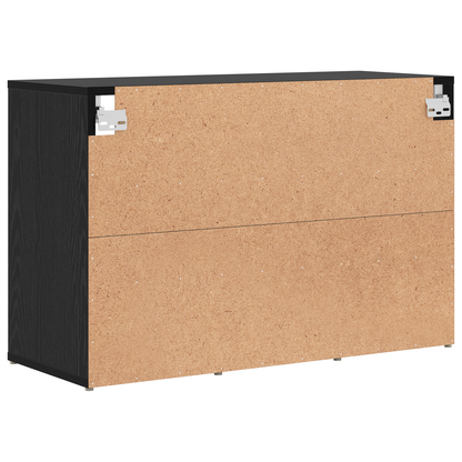 Schoenenkast Zwart eiken 52.5 x 30 x 50 cm Bewerkt hout