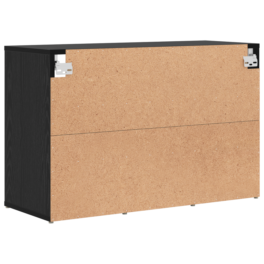 Schoenenkast Zwart eiken 52.5 x 30 x 50 cm Bewerkt hout