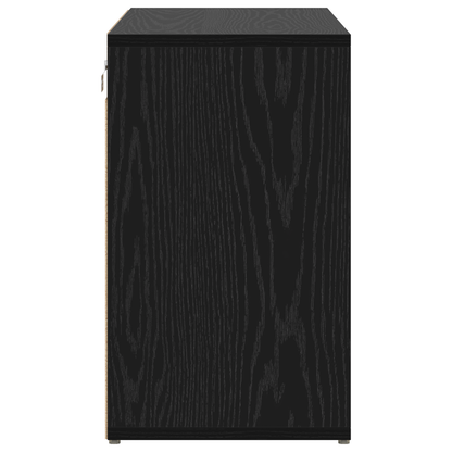 Schoenenkast Zwart eiken 52.5 x 30 x 50 cm Bewerkt hout