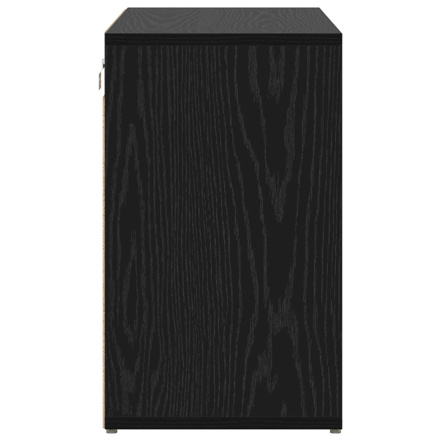 Schoenenkast Zwart eiken 52.5 x 30 x 50 cm Bewerkt hout