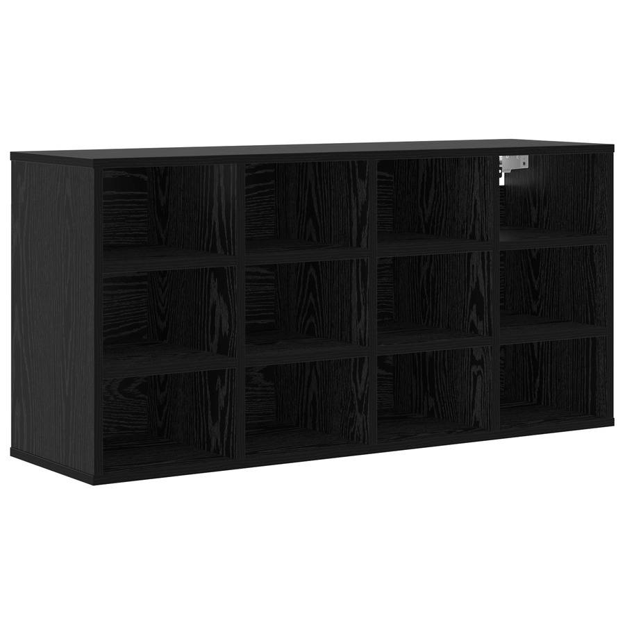 Schoenenkast Zwart eiken 52.5 x 30 x 50 cm Bewerkt hout